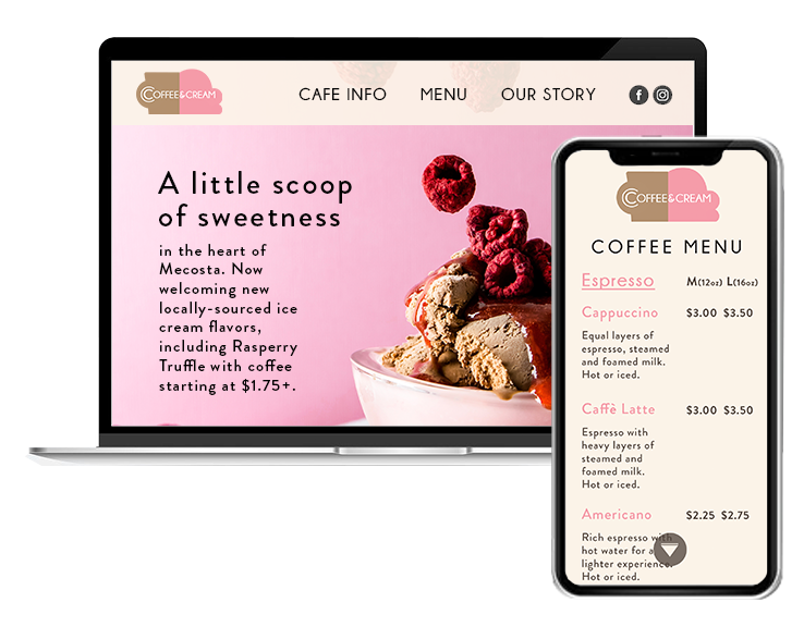 website design and digital menus